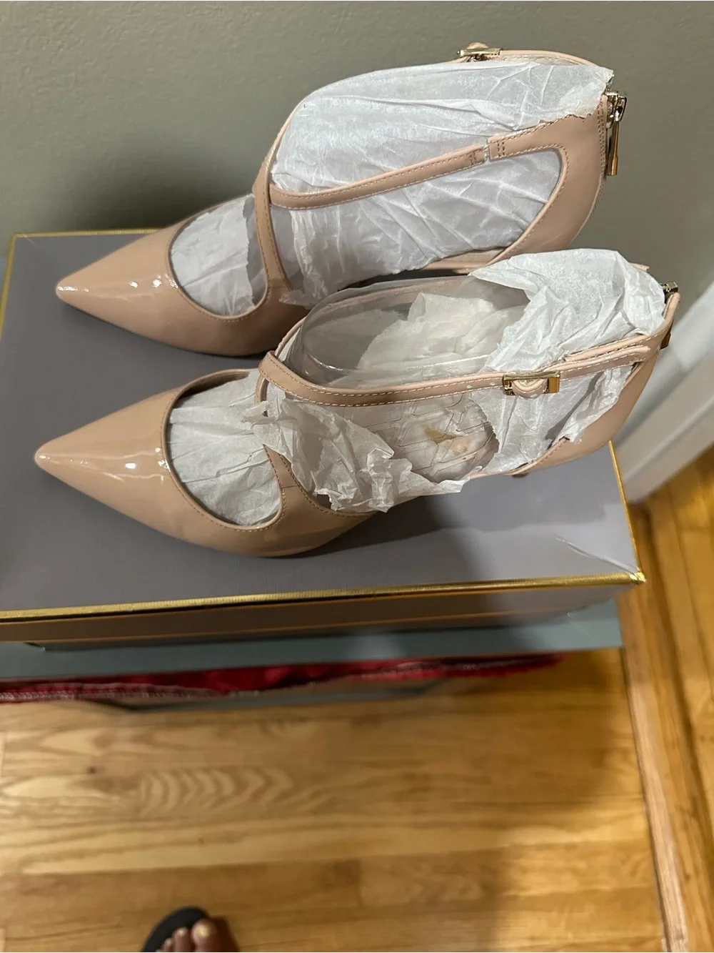 Louise et Cie Blush Patent Pointed-Toe D'Orsay Heels